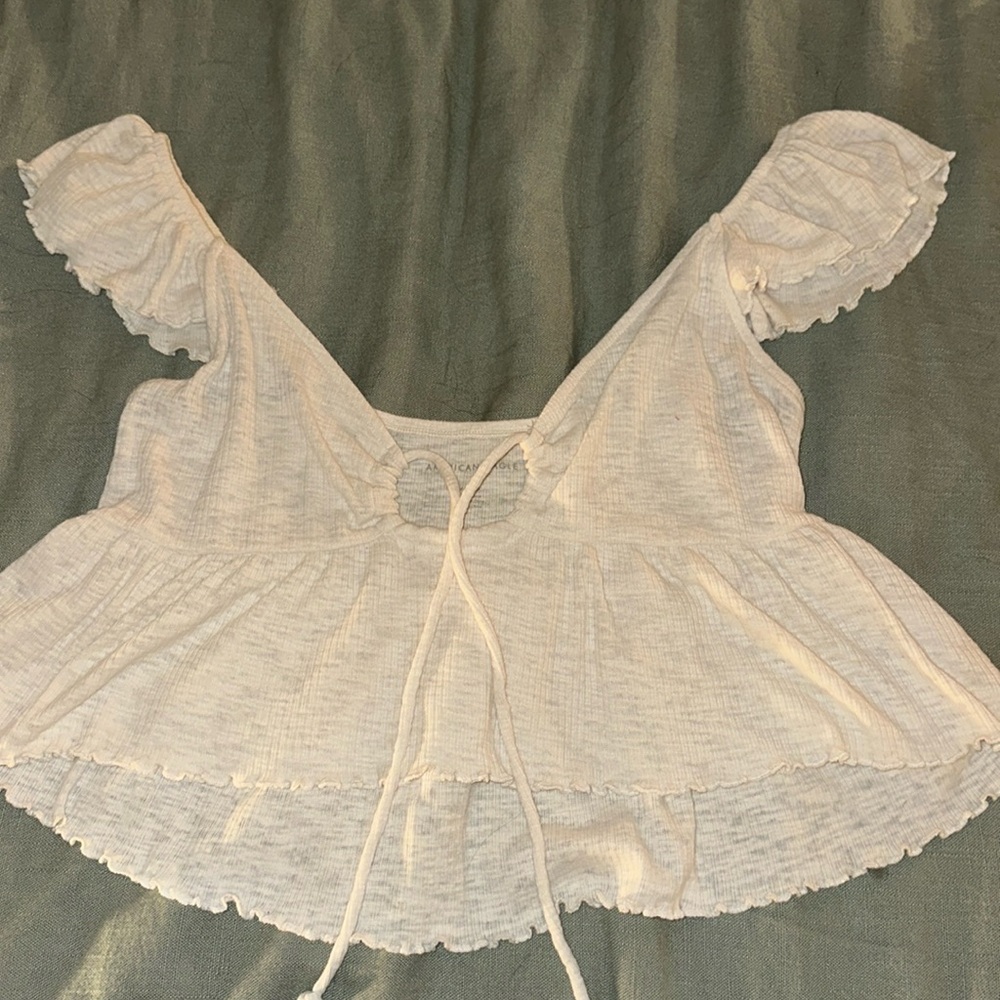 Flowy, cropped, shear blouse